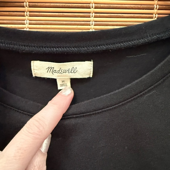 Madewell Black Sheer Puff Sleeve Blouse - Picture 6 of 8